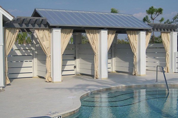 Pool Area Privacy Curtains Corona Del Mar CA